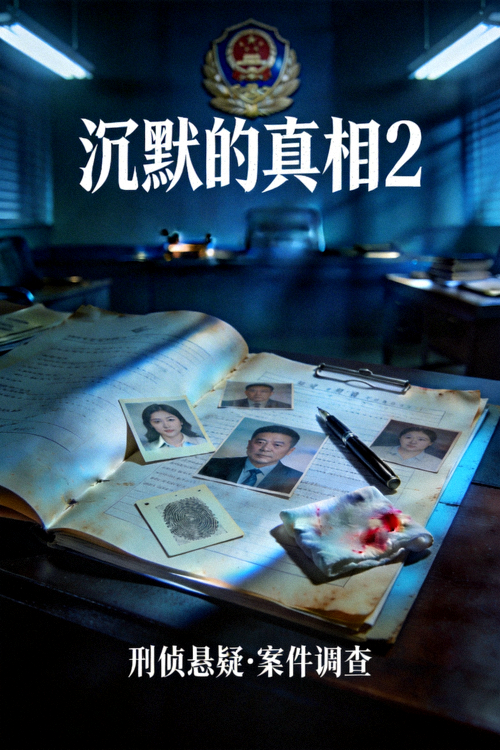 刑侦剧《沉默的真相2》悬疑海报，展现紧张的案件调查氛围